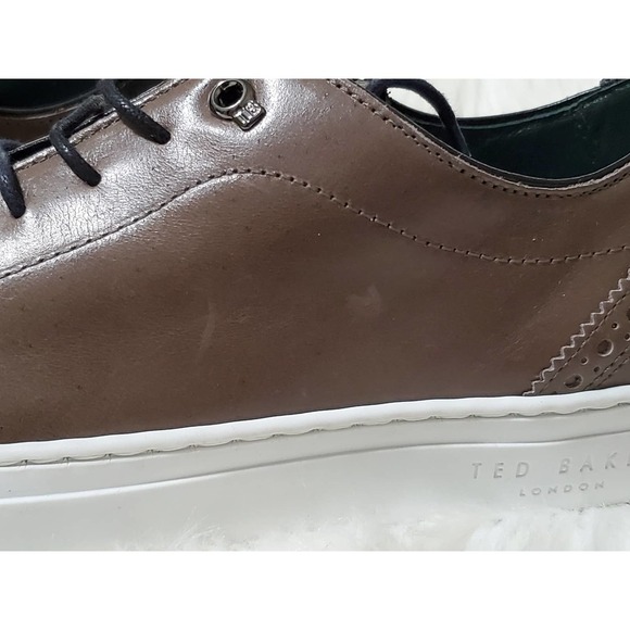 NIB Ted Baker London Leather Sneakers - Brown Size 7 - Picture 3 of 9